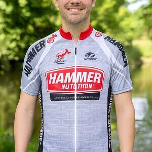 Voler Gray/Red XL Hammer 25‎ Years Endurance 1/2 Zip Short Sleeve Cycling Jersey